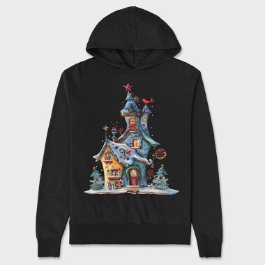 Christmas Magic House, Hanorac Oversize Barbati (Unisex)