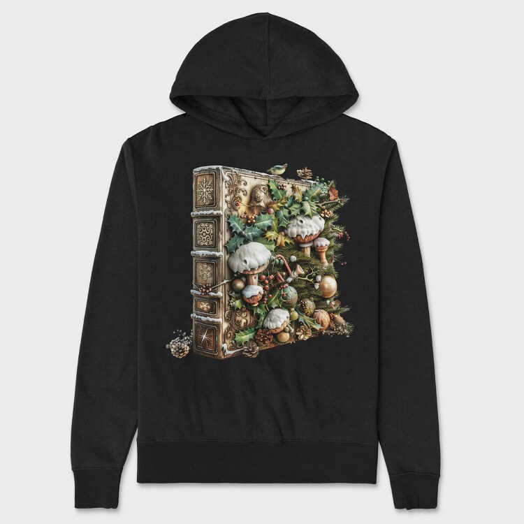 Christmas Mistletoe Mushrooms, Hanorac Oversize Barbati (Unisex)