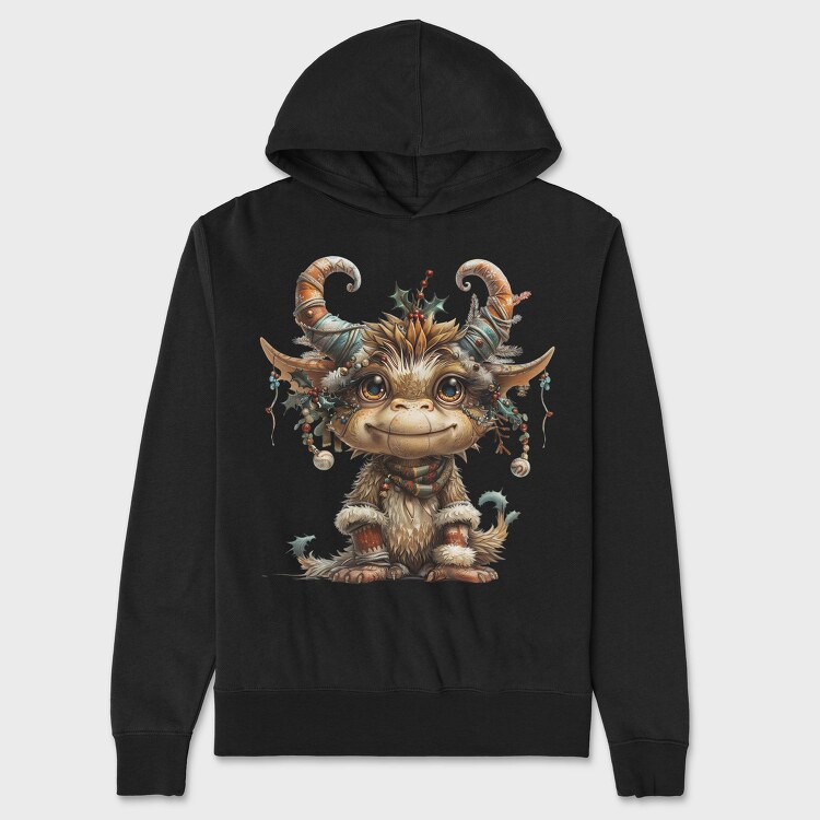 Christmas Monster Horns, Hanorac Oversize Barbati (Unisex)