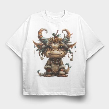 Christmas Monster Horns, Tricou Oversize Barbati (Unisex)