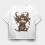 Christmas Monster Horns, Tricou Oversize Barbati (Unisex)