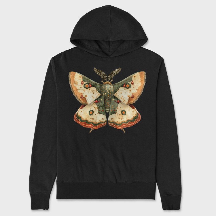 Christmas Moth Garden, Hanorac Oversize Barbati (Unisex)