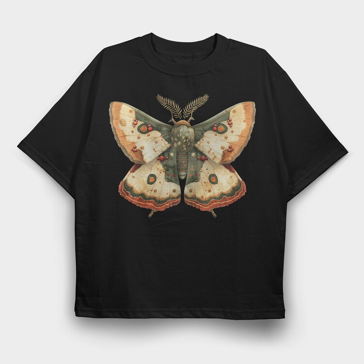 Christmas Moth Garden, Tricou Oversize Barbati (Unisex)