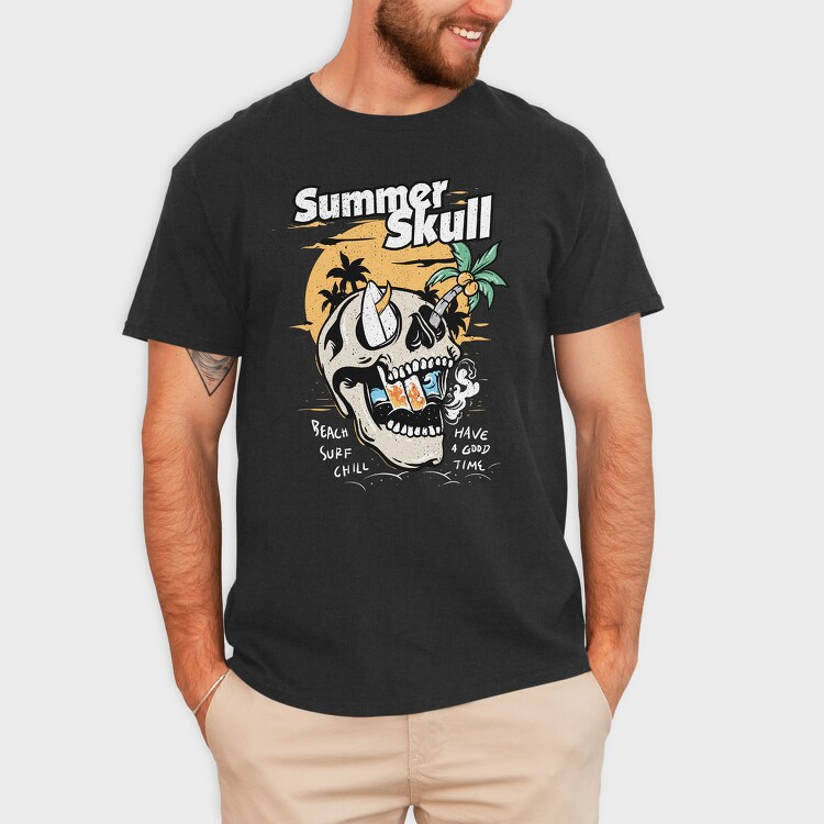 Summer Skull Vibes, Tricou Barbati (Unisex)