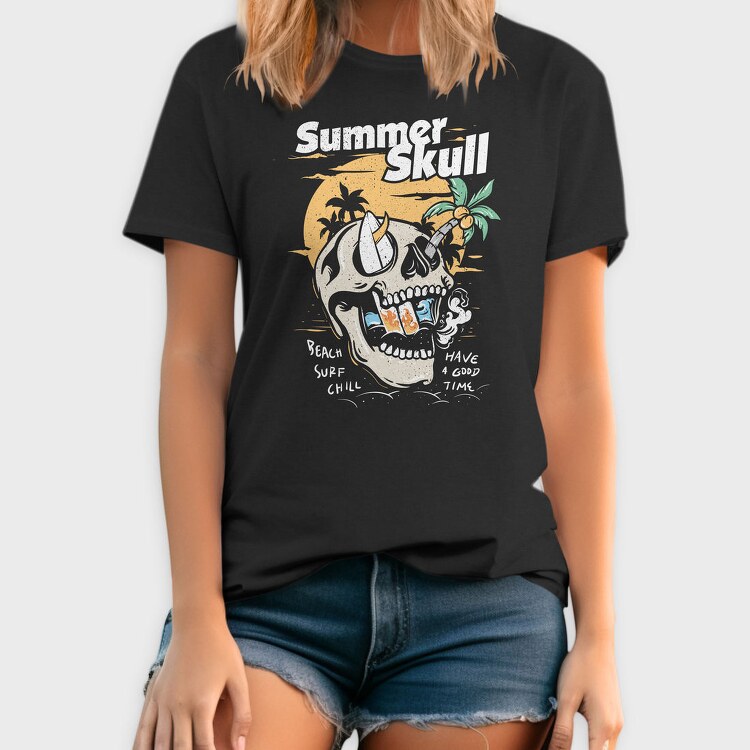 Summer Skull Vibes, Tricou Barbati (Unisex)