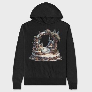 Christmas Ornament Treehouse, Hanorac Oversize Barbati (Unisex)