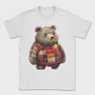 Christmas Patchwork Bear, Tricou Barbati (Unisex)