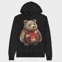 Christmas Patchwork Bear, Hanorac Oversize Barbati (Unisex)
