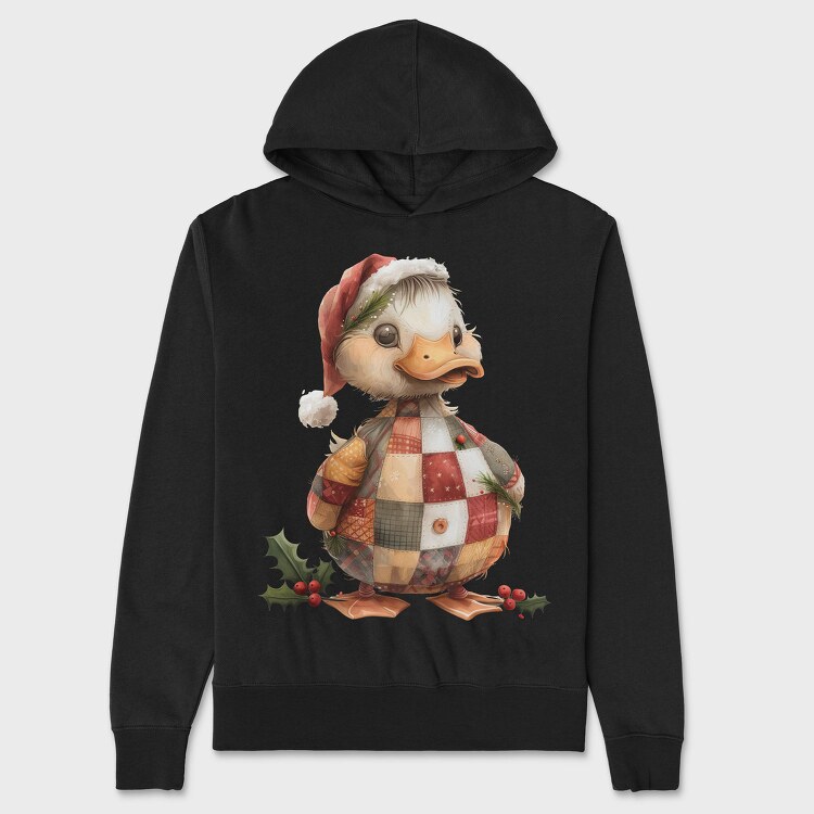 Christmas Patchwork Duck, Hanorac Oversize Barbati (Unisex)