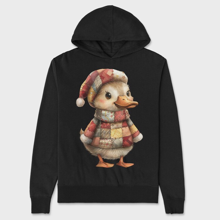 Christmas Patchwork Duckie, Hanorac Oversize Barbati (Unisex)