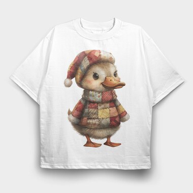 Christmas Patchwork Duckie, Tricou Oversize Barbati (Unisex)