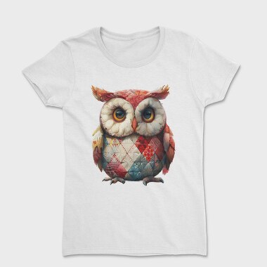 Christmas Patchwork Owl, Tricou Femei