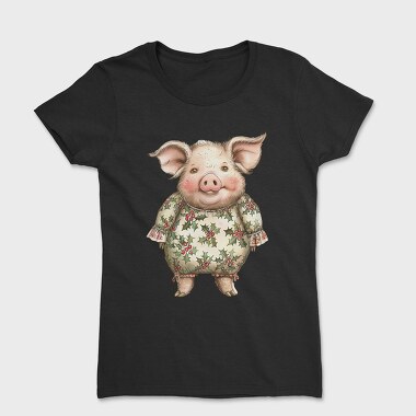 Christmas Pig Ornament, Tricou Femei