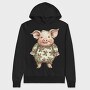 Christmas Pig Ornament, Hanorac Oversize Barbati (Unisex)