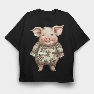 Christmas Pig Ornament, Tricou Oversize Barbati (Unisex)