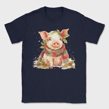 Christmas Pig Scarf, Tricou Barbati (Unisex)