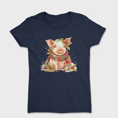Christmas Pig Scarf, Tricou Femei