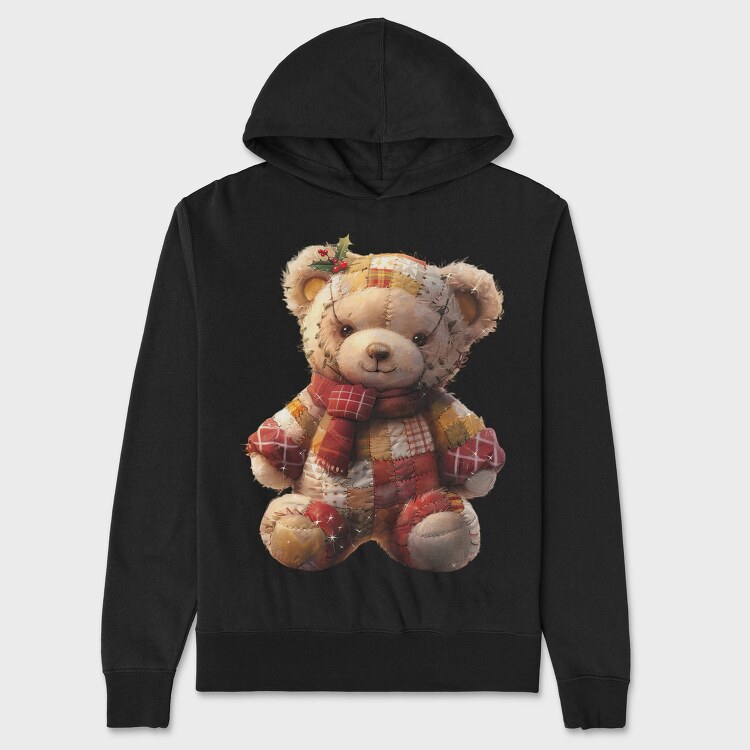 Christmas Quilt Bear Winter Love, Hanorac Oversize Barbati (Unisex)