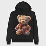 Christmas Quilt Bear Winter Love, Hanorac Oversize Barbati (Unisex)