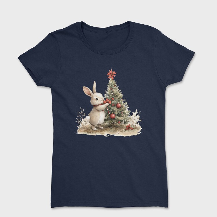 Christmas Rabbit Tree, Tricou Femei