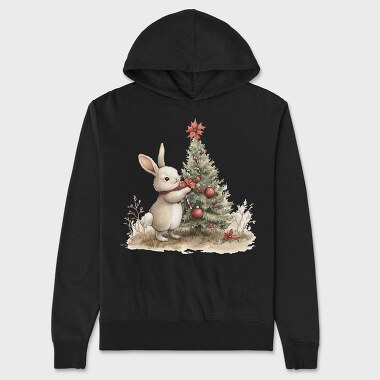 Christmas Rabbit Tree, Hanorac Oversize Barbati (Unisex)