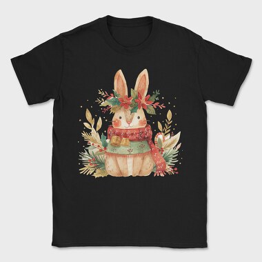 Christmas Rabbit Wreath, Tricou Barbati (Unisex)
