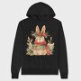 Christmas Rabbit Wreath, Hanorac Oversize Barbati (Unisex)