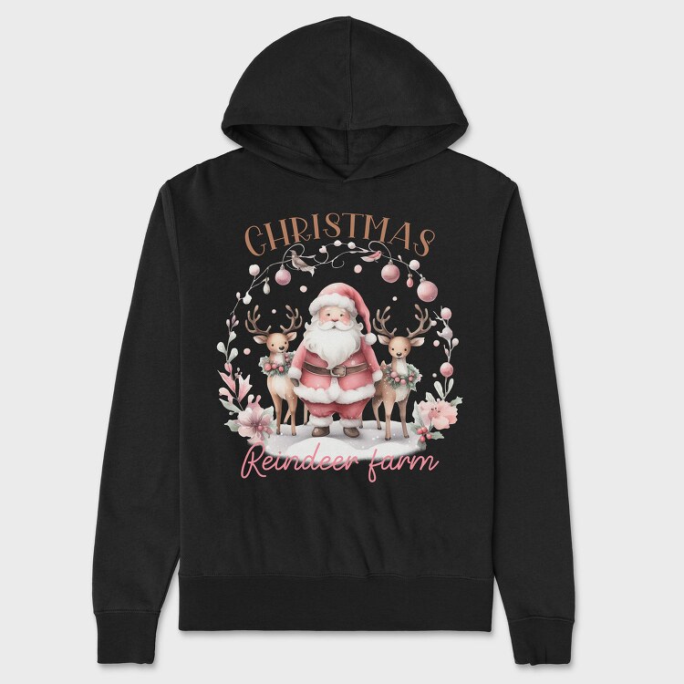 Christmas Reindeer Farm, Hanorac Oversize Barbati (Unisex)