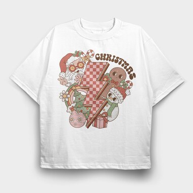 Christmas Santa Gingerbread, Tricou Oversize Barbati (Unisex)