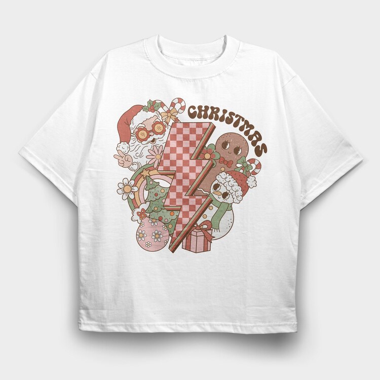 Christmas Santa Gingerbread, Tricou Oversize Barbati (Unisex)