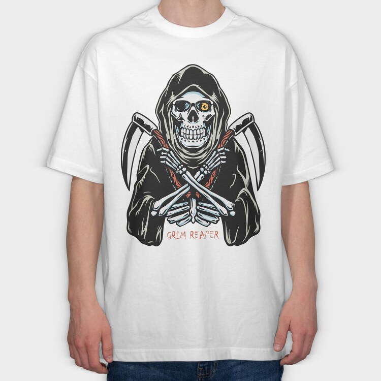 Grim Reaper Strike 1, Tricou Oversize Barbati (Unisex)