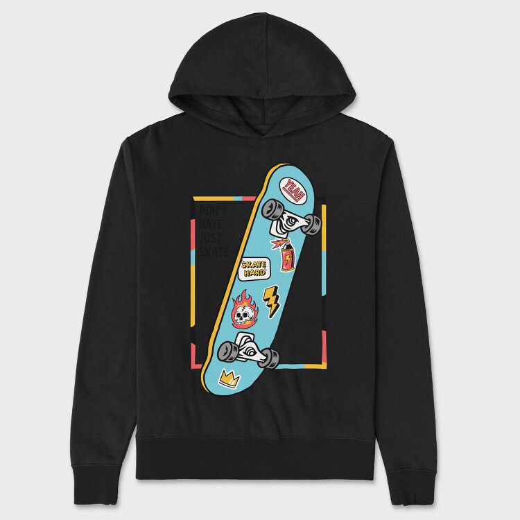Skate Hard Yeah, Hanorac Oversize Barbati (Unisex)
