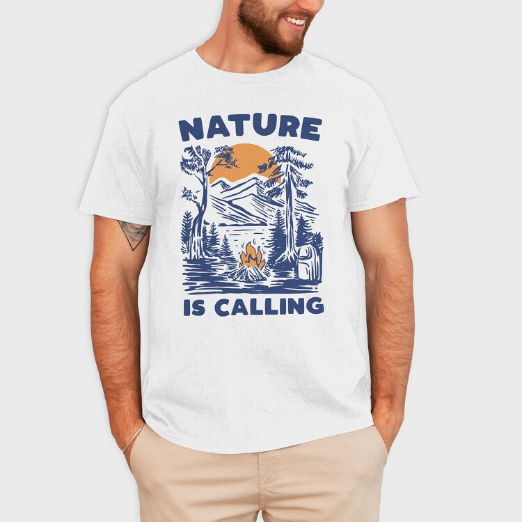 Nature Campfire Call, Tricou Barbati (Unisex)