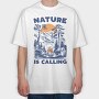Nature Campfire Call, Tricou Oversize Barbati (Unisex)