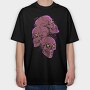 Skull Neon Scream, Tricou Oversize Barbati (Unisex)