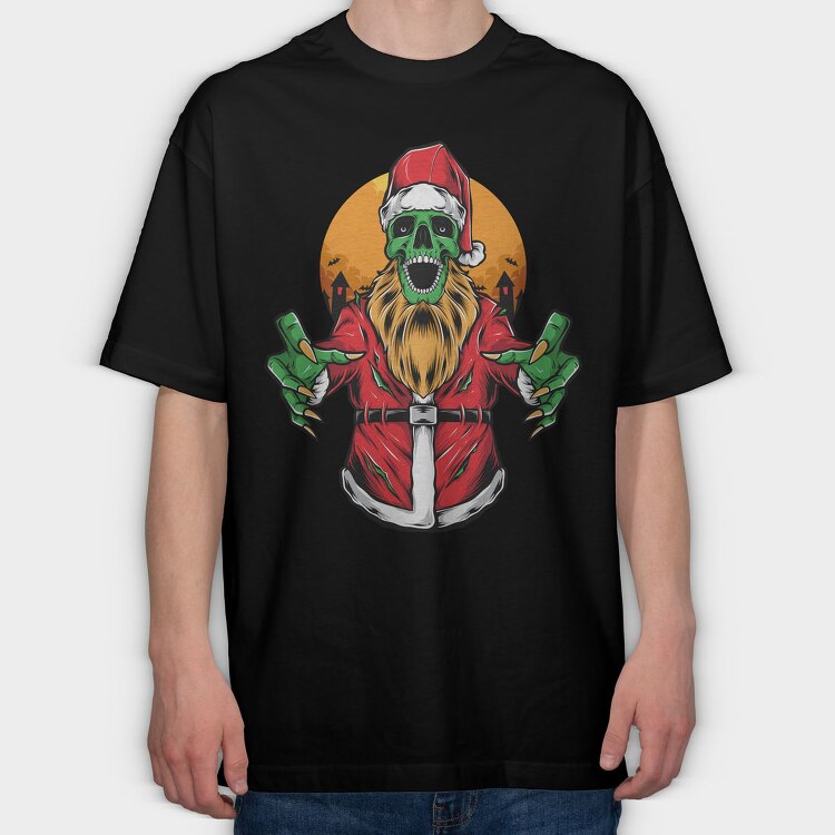 Santa Skull Horror, Tricou Oversize Barbati (Unisex)