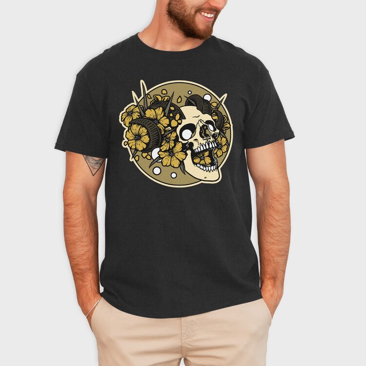 Day Of The Dead Skull, Tricou Barbati (Unisex)
