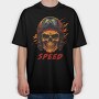 Speed Skull Racer, Tricou Oversize Barbati (Unisex)