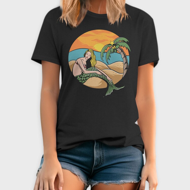 Sunset Mermaid Paradise, Tricou Barbati (Unisex)