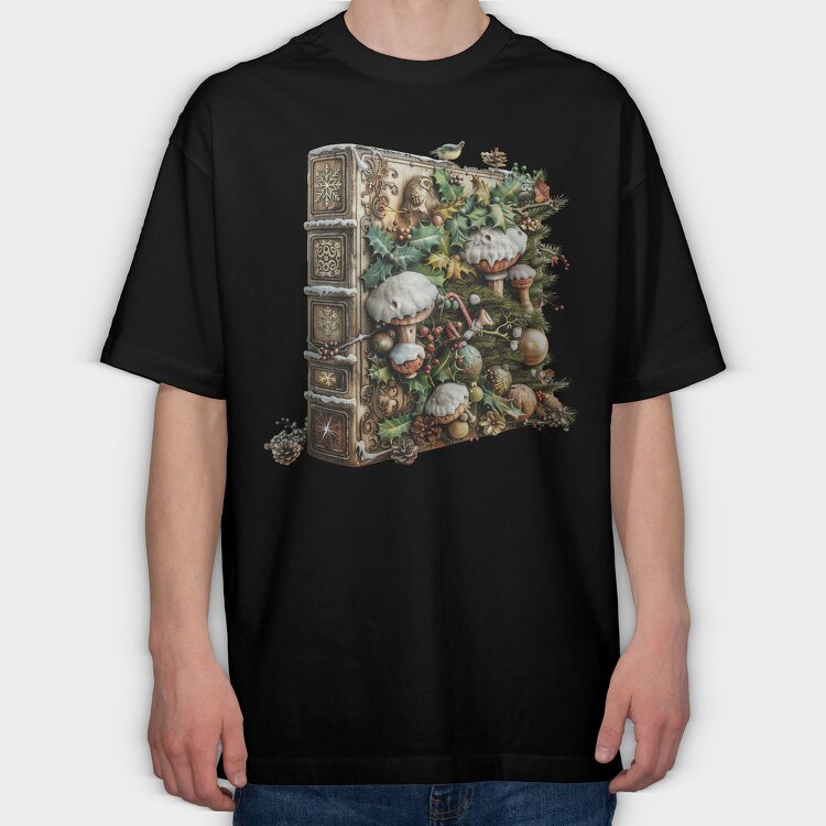 Christmas Mistletoe Mushrooms, Tricou Oversize Barbati (Unisex)