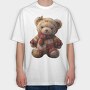 Christmas Quilt Bear Winter Love, Tricou Oversize Barbati (Unisex)