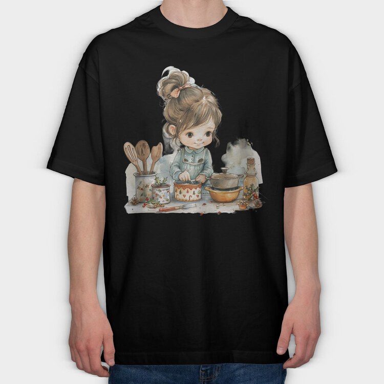 Christmas Kitchen Girl, Tricou Oversize Barbati (Unisex)