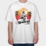 Sunset Scooter Ride, Tricou Oversize Barbati (Unisex)
