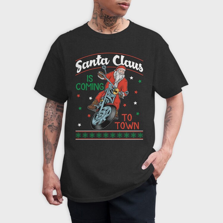 Santas Motorcycle Ride, Tricou Barbati (Unisex)