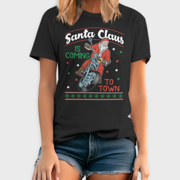 Santas Motorcycle Ride, Tricou Barbati (Unisex)
