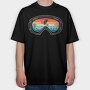 Sunset Ski Goggles, Tricou Oversize Barbati (Unisex)