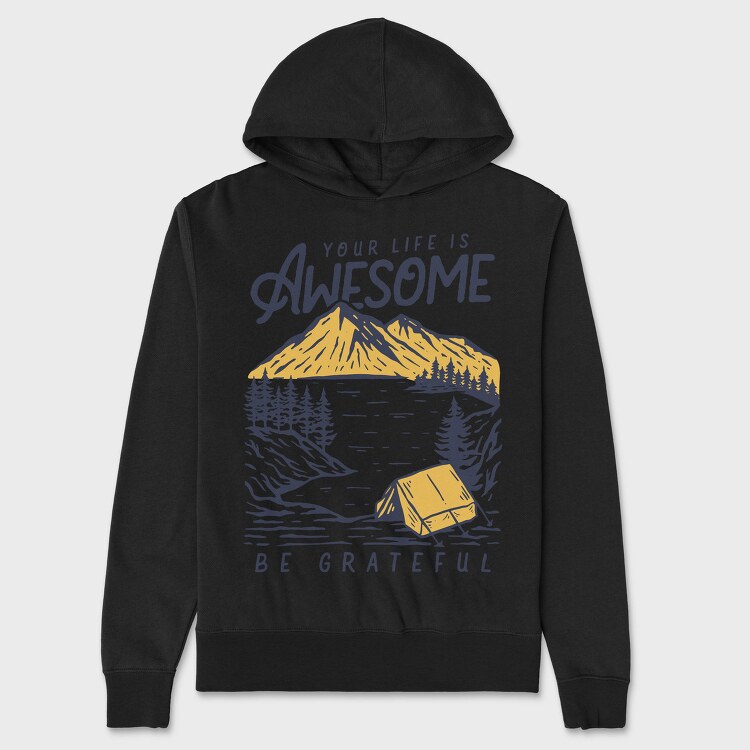 Awesome Camping Vibes, Hanorac Oversize Barbati (Unisex)