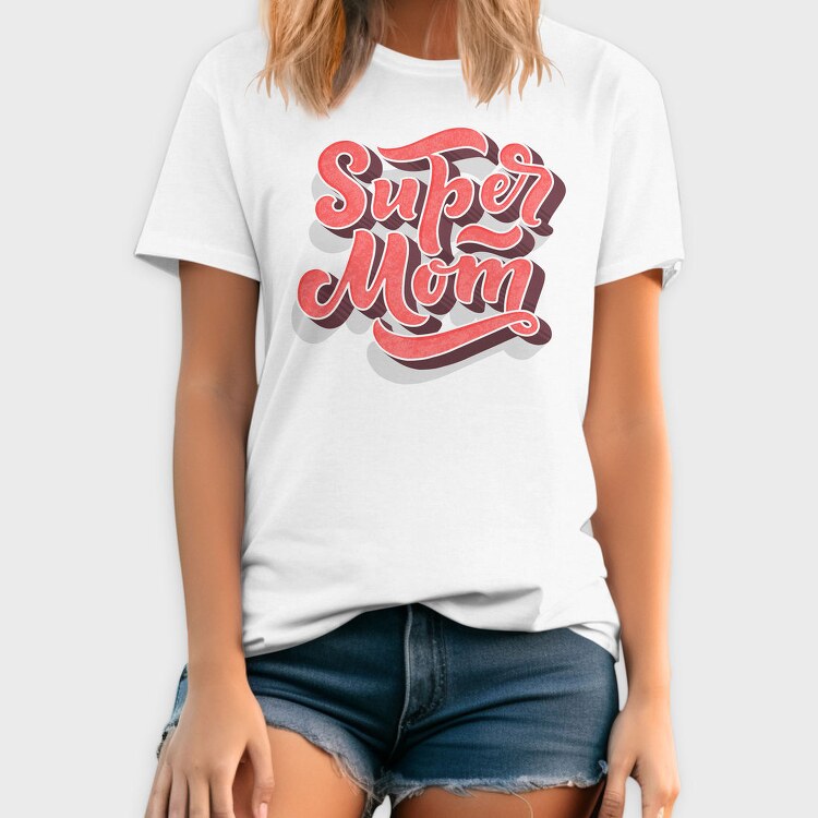 Super Mom Typography, Tricou Barbati (Unisex)
