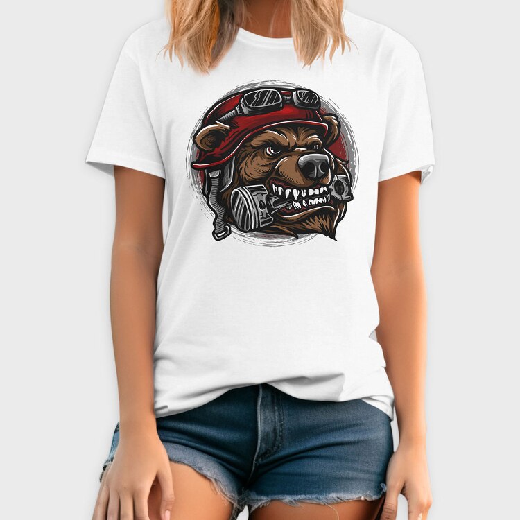 Bear Biker Roar, Tricou Barbati (Unisex)