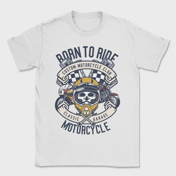 Born To Ride Custom Garage, Tricou Barbati (Unisex)